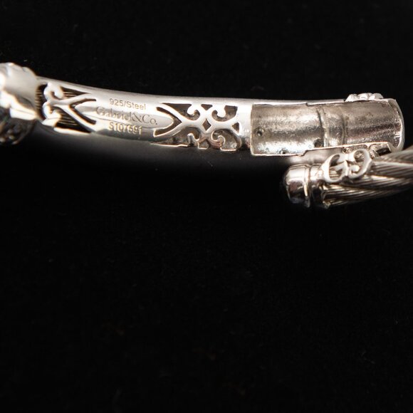 Gabriel & Co. 925 Silver Hampton Stainless Steel Bangle Bracelet - Picture 5 of 7